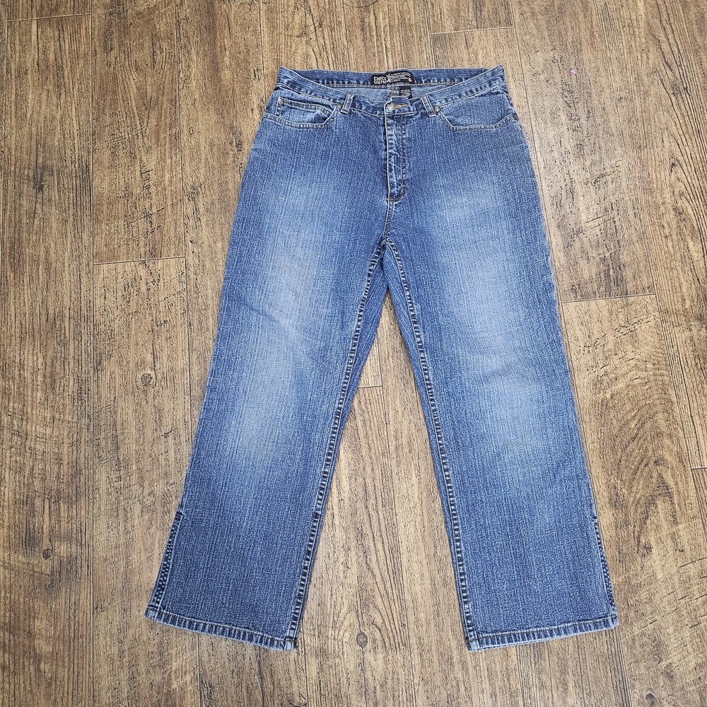 Chico's Denim sz 12 USA (2) Ankle Crop Straight Leg Denim Jeans Pants Blue